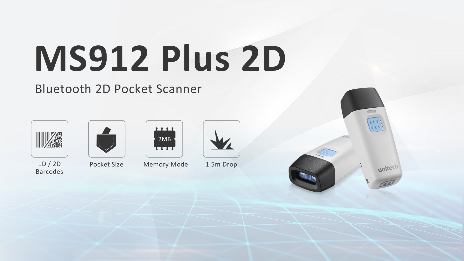 MS912 Plus 2D Bluetooth 2D Pocket Scanner │ Unitech